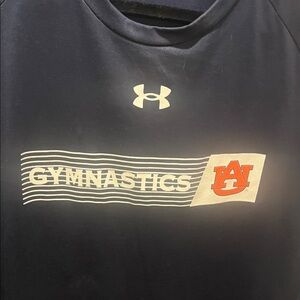 Under Armour Navy Auburn Gymnastics Tee with Orange Logo